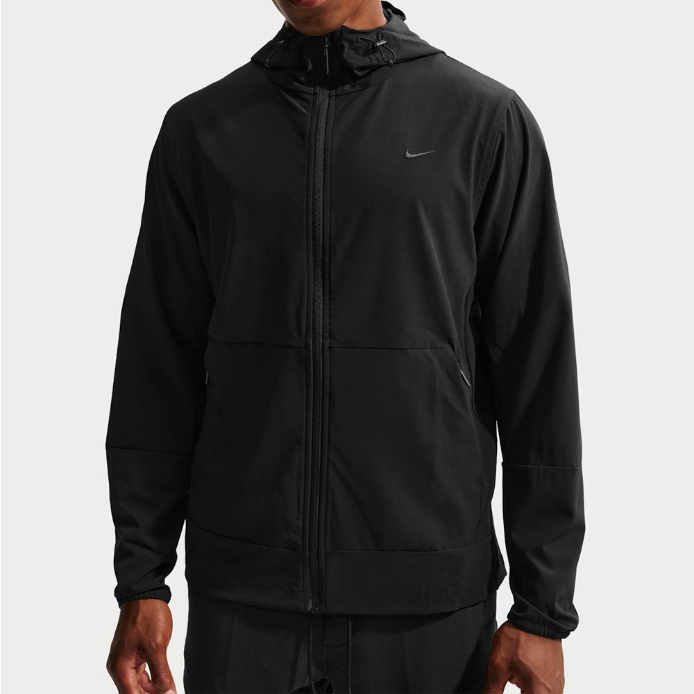 Nike Running Mens Full-Zip Black Hooded Utility Jacket Size Small